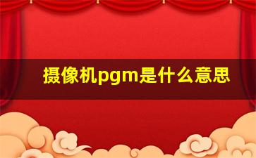 摄像机pgm是什么意思