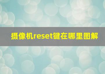 摄像机reset键在哪里图解