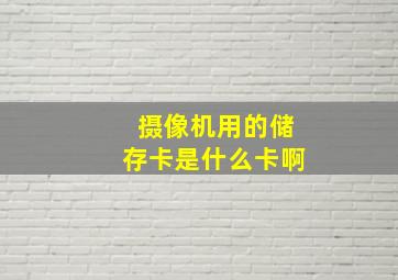 摄像机用的储存卡是什么卡啊