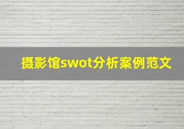 摄影馆swot分析案例范文