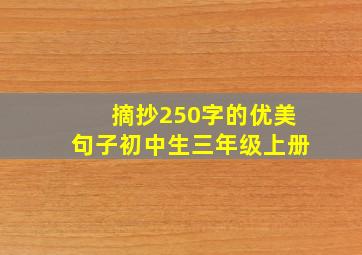 摘抄250字的优美句子初中生三年级上册