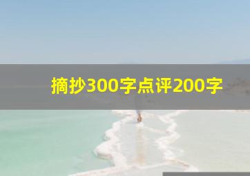 摘抄300字点评200字