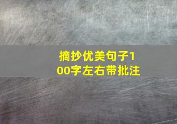 摘抄优美句子100字左右带批注