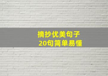 摘抄优美句子20句简单易懂