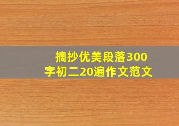 摘抄优美段落300字初二20遍作文范文