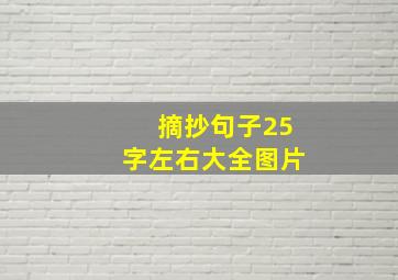 摘抄句子25字左右大全图片