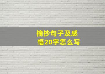 摘抄句子及感悟20字怎么写