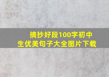 摘抄好段100字初中生优美句子大全图片下载