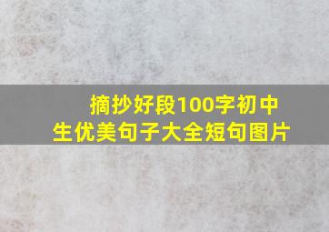 摘抄好段100字初中生优美句子大全短句图片