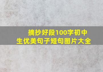 摘抄好段100字初中生优美句子短句图片大全