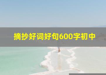 摘抄好词好句600字初中