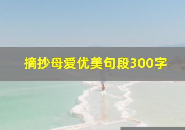 摘抄母爱优美句段300字