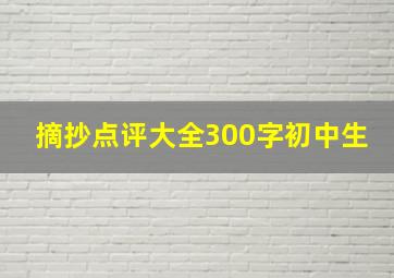 摘抄点评大全300字初中生