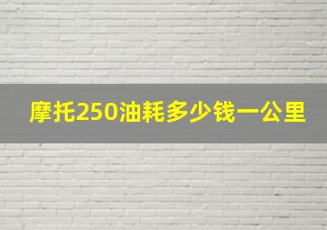 摩托250油耗多少钱一公里