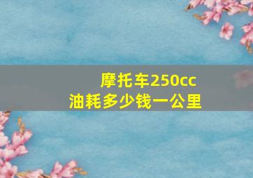 摩托车250cc油耗多少钱一公里