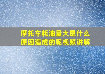 摩托车耗油量大是什么原因造成的呢视频讲解