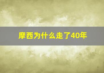 摩西为什么走了40年