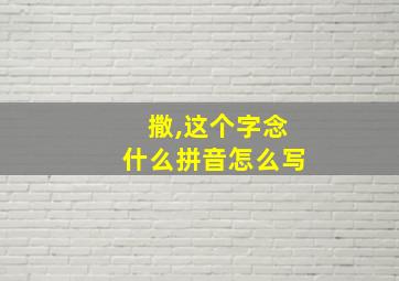 撒,这个字念什么拼音怎么写