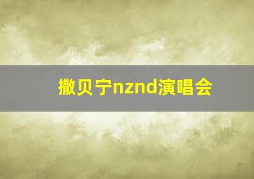 撒贝宁nznd演唱会