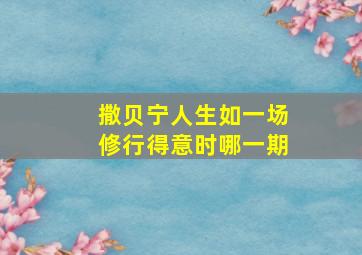 撒贝宁人生如一场修行得意时哪一期