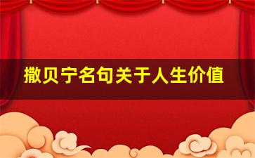 撒贝宁名句关于人生价值