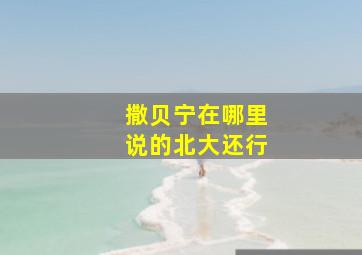 撒贝宁在哪里说的北大还行