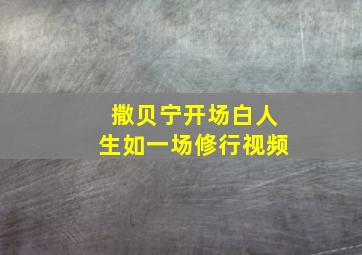 撒贝宁开场白人生如一场修行视频