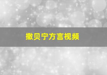 撒贝宁方言视频