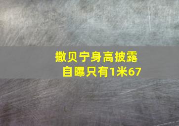 撒贝宁身高披露自曝只有1米67