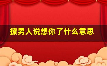 撩男人说想你了什么意思