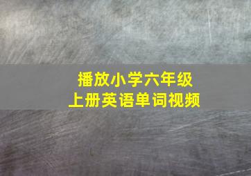 播放小学六年级上册英语单词视频