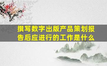 撰写数字出版产品策划报告后应进行的工作是什么