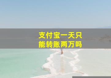 支付宝一天只能转账两万吗