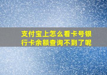 支付宝上怎么看卡号银行卡余额查询不到了呢