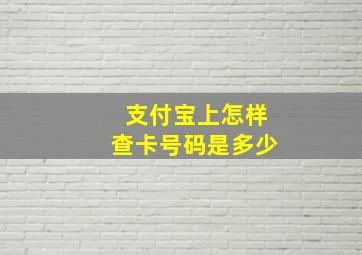 支付宝上怎样查卡号码是多少