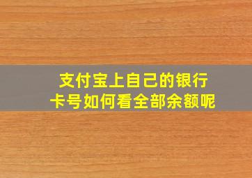 支付宝上自己的银行卡号如何看全部余额呢