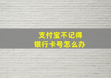 支付宝不记得银行卡号怎么办