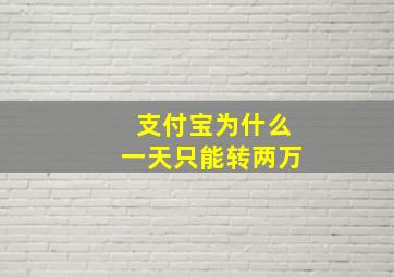 支付宝为什么一天只能转两万