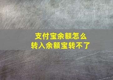 支付宝余额怎么转入余额宝转不了