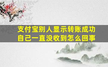 支付宝别人显示转账成功自己一直没收到怎么回事