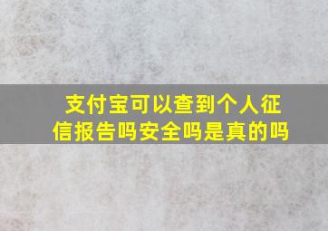 支付宝可以查到个人征信报告吗安全吗是真的吗