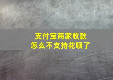 支付宝商家收款怎么不支持花呗了