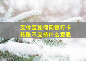 支付宝如何向银行卡转账不支持什么意思