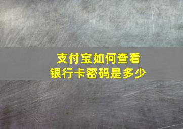 支付宝如何查看银行卡密码是多少