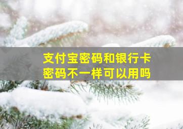 支付宝密码和银行卡密码不一样可以用吗