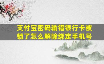 支付宝密码输错银行卡被锁了怎么解除绑定手机号