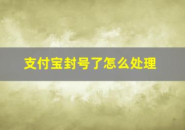 支付宝封号了怎么处理