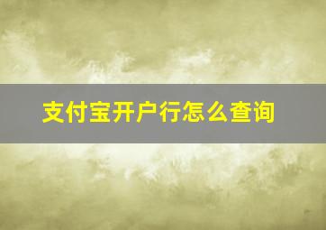 支付宝开户行怎么查询