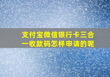 支付宝微信银行卡三合一收款码怎样申请的呢