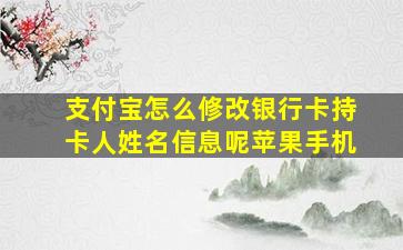 支付宝怎么修改银行卡持卡人姓名信息呢苹果手机